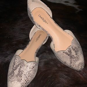 Snakeskin print slides